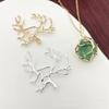 Handmade Copper Tree Branch Pendant Necklace with Crushed Stone - DIY Jewelry Accessory