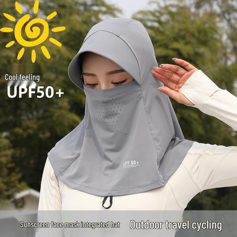 

Женская летняя шляпа от солнца с защитой от УФ-лучей и защитой шеи для активного отдыха темно-серого