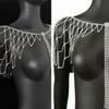 Rhinestones Embellished Fringe Design Shoulder Chain Jewelry For Bride During Wedding Ceremonies Festivities