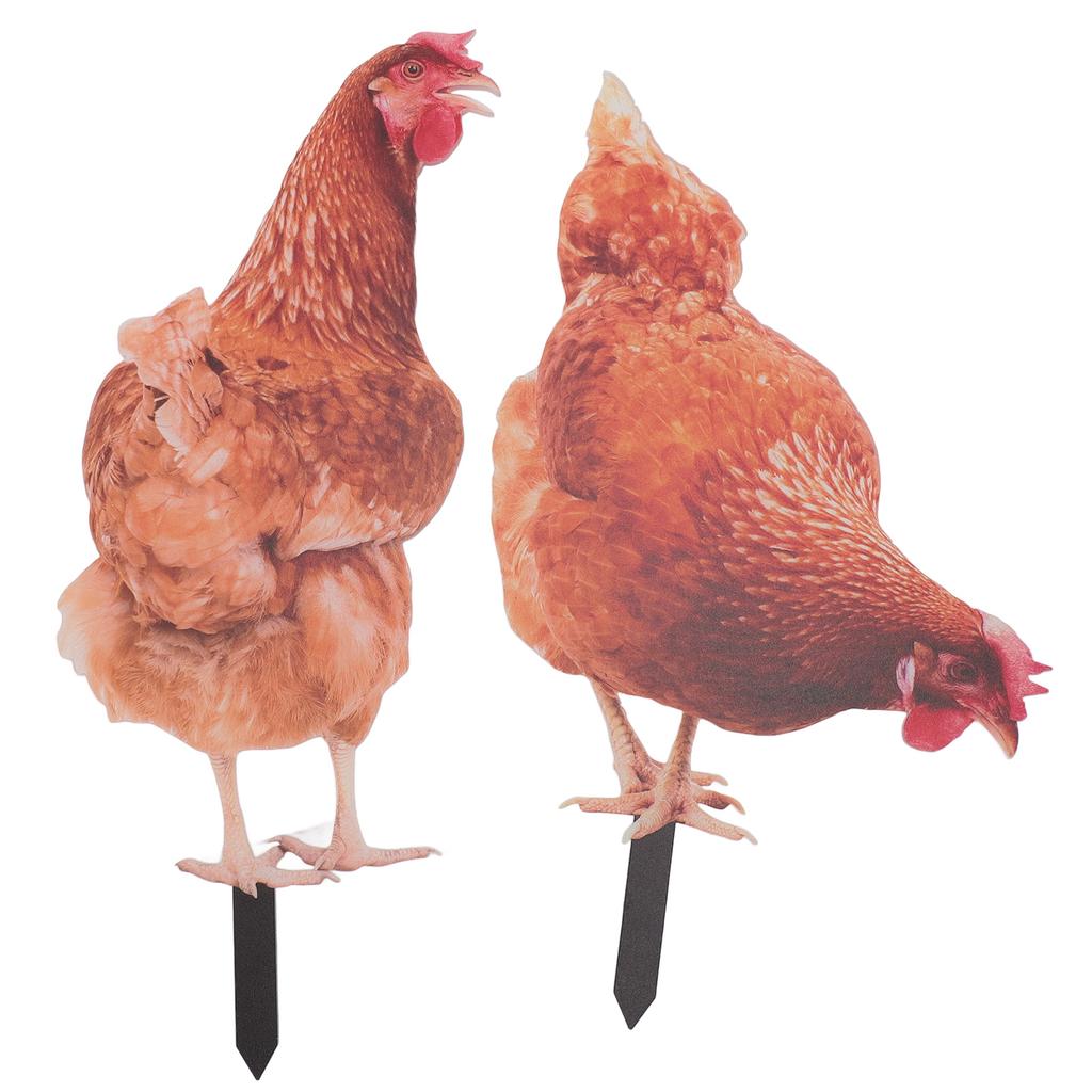 Garden Chicken Stake Colorful Weather Resistant Acrylic Decorative Animal Figure Stake for Outdoor