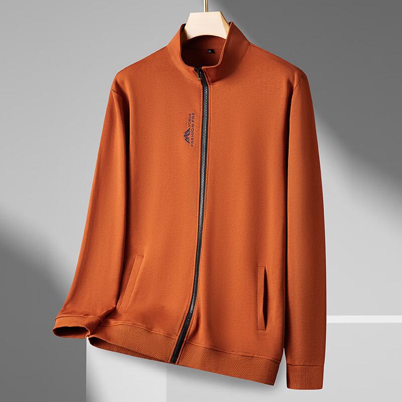 Dibinze Men's Plus Size Cotton Full-Zip Stand Collar Jacket