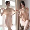 Plus Size Erotic Lace Pajamas: Sheer Two-Piece Nightdress Set