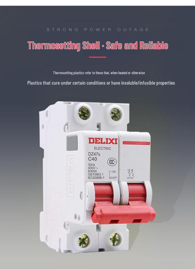 Delixi DZ47S Miniature Circuit Breaker: 2P, 16A, 20A, 32A, 63A Household Air Switch