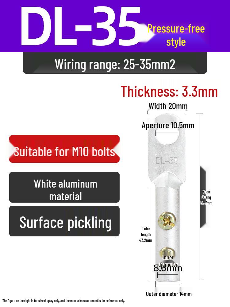 Copper-Aluminum Transition Connector Terminal Block, Quick Wire Connection Tool, No-Press Pipe Butt Connection GTLC