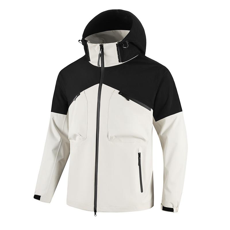 Spring New Outdoor Jacket Men's Windproof and Waterproof Removable Hat Casual Jacket Men's