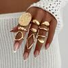 Irregular Liquid Lava Metal Pleated Open Ring, Fashionable Hollow Smooth Joint Ring