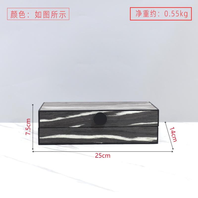 

Wooden Jewelry Box Desktop Storage Container Storage Jar Black White Patterns Jewelry Box Rectangle Organizer Home Accessories