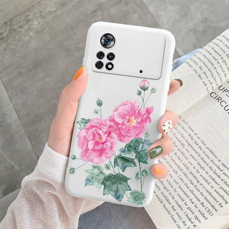 For Poco X4 Pro 5G M4Pro Cover Funda Vintage Flower Leave Protective Cover TPU Capa For Xiaomi Poco X4 Pocox4 X 4 M4 Pro Coque