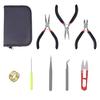 8-Piece Craft Tool Set for Making Accessories, Includes Tweezers, Nippers, and Scissors (Flat Tweezers, Round Tweezers, Rings, and Awls)