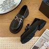 Damskie buty na miękkiej podeszwie, małe skórzane buty, jesienne, temperamentne, do noszenia, czarne, wsuwane, wygodne buty pojedyncze