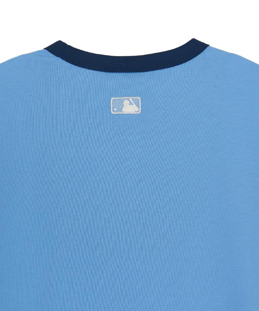 Emelbi Letter Graphic Regular Fit Ringer T-Shirt La (Ptn.Skyblue)