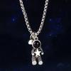 2Pcs Lovers Couple Pendant Necklace Cute Astronauts Magnet Couple Mutual Attraction Matching Necklace Friendship Jewelry