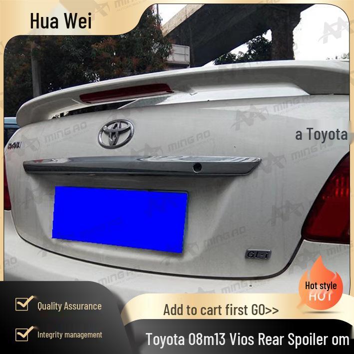 Задний спойлер для Toyota Vios 2008-2013, установка без сверления Unpainted Off-White