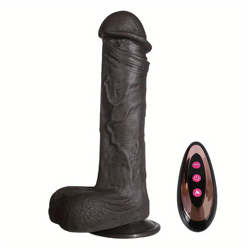 9.8" Realistic Coffee Black Dildo Vibrator with Heating & Rotating Function - Silicone,G-Spot & Clitoral Stimulation, Adult Couple's Pleasure Enhancer