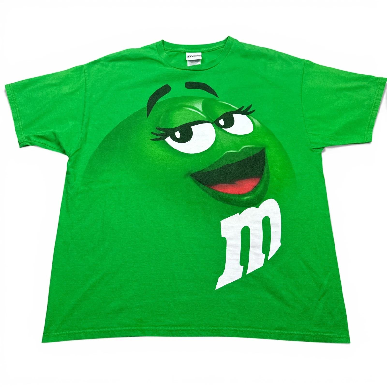 

Винтажная мужская футболка M&M s с большим зеленым принтом логотипа, размер XL, Hershey L