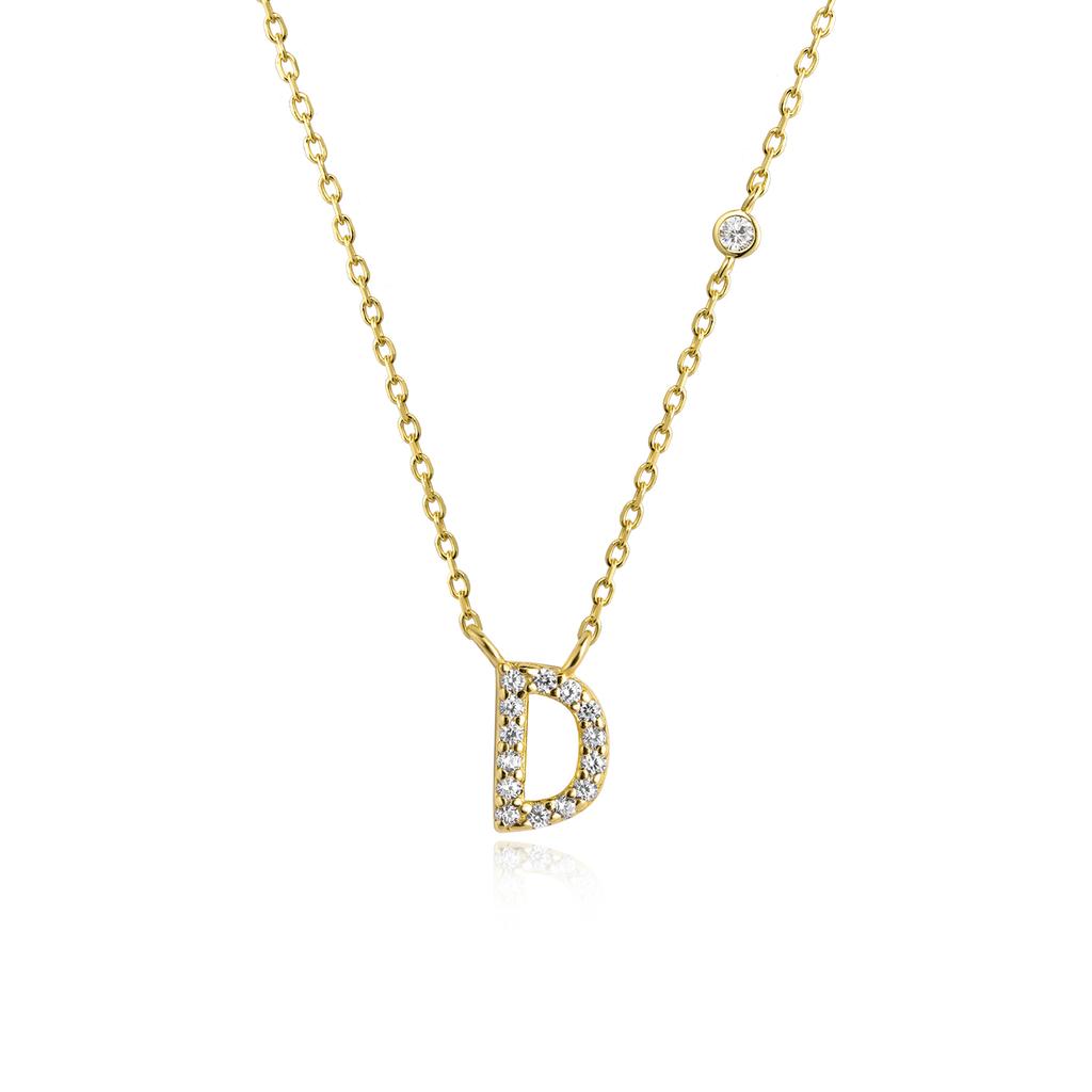 ANDYWEN 925 Silver Gold Small 26 Letters A- Z Zircon CZ Pendant Monogram Necklace Me Initial Alphabet M A Jewelry