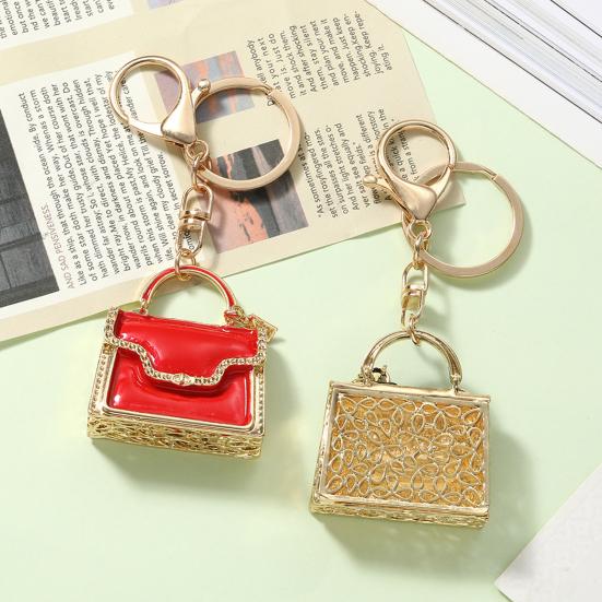 Schlüsselanhänger Anhänger Emaille Mini Handtasche Design Schlüsselanhänger mit Anti-Oxidation Hummerverschluss Dekorative Rucksäcke Zubehör