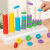 Wooden Digital Calculation Rainbow Circle Cloud Pillar Set Toddler Toy Math