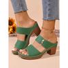 Casual Slingback Slides Shoes Women Summer Lightweight Hollow Sandals High Heels New Dress Chunky Open Toe Slippers Female
