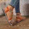 Fashion Summer Womens Low Wedge Sandals Spring And Summer Women'S Fashionable Flat Soled Hollow Open Toe Classic Sandalias De Mujer