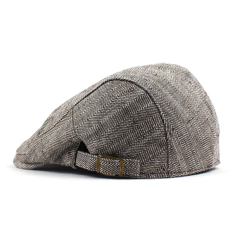 Beret fashion herringbone plaid duck tongue outdoor sports visor pure cotton old man hat new forward hat