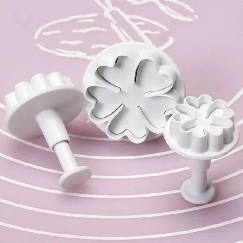 3 ks/1 sada Pečicí pomůcky konvalinka Vykrajovače s pístem Fondánové dortové dekorační doplňky Potřeby Dortové nástroje