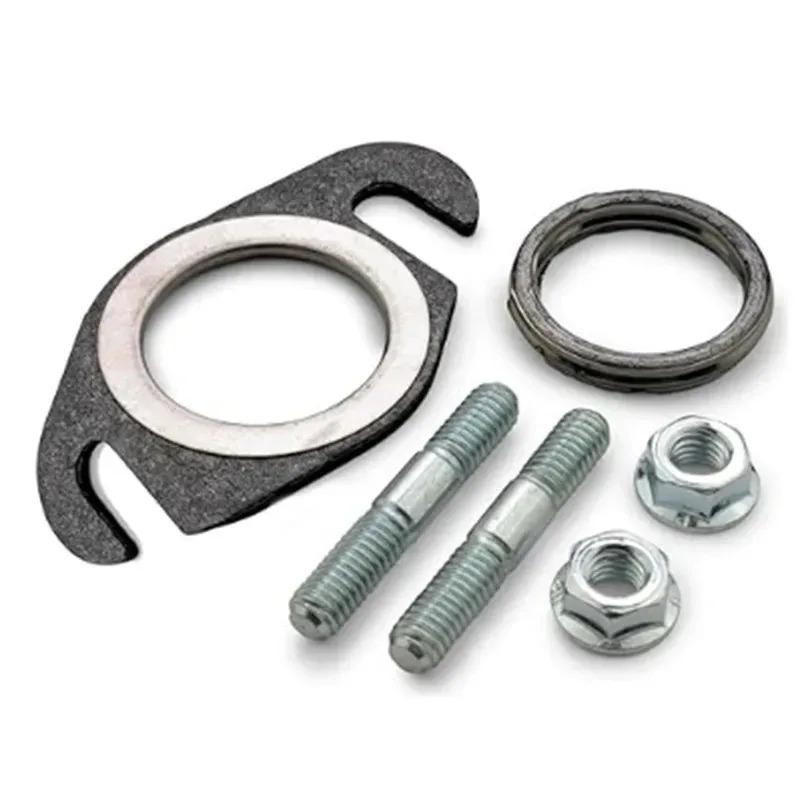 For Suitable 2T 50cc 2T Roller Exhaust Pipe Gasket New Screw Double Punch 50 Muffler Gasket Kit