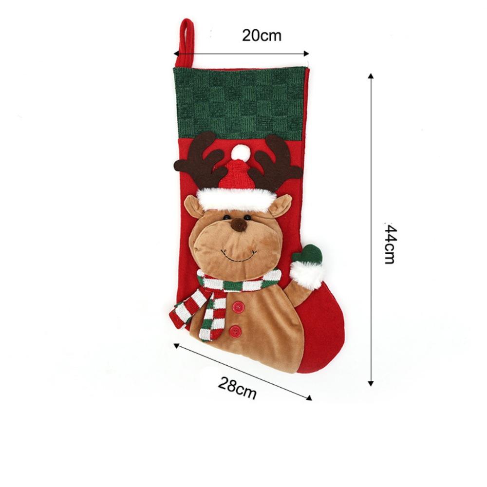 Elk Christmas Stockings Santa Claus Santa Gift Pocket Ornaments Candy Bag Christmas