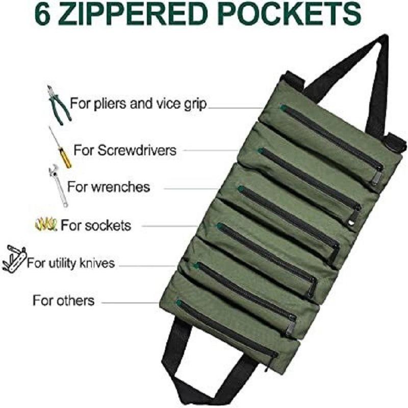 Fit For Hardware Carpentry Multi-Functional Roll Up Tool Bag Foldable Auto Tools Storage Bucket Oxford Fabric Multi-Tool Organizer