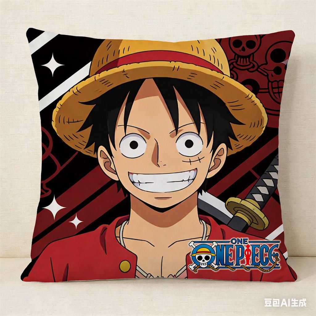 One Piece Pillow Cover Anime Fan Favorite Character Print Decorative Pillowcase for Bedroom Living Room and Anime Enthusiasts