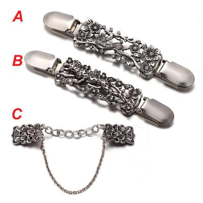 New Sweater Blouse Pin Carved Flower Shawl Brooch Cardigan Clip Duck Clip Clasps Animal Pattern