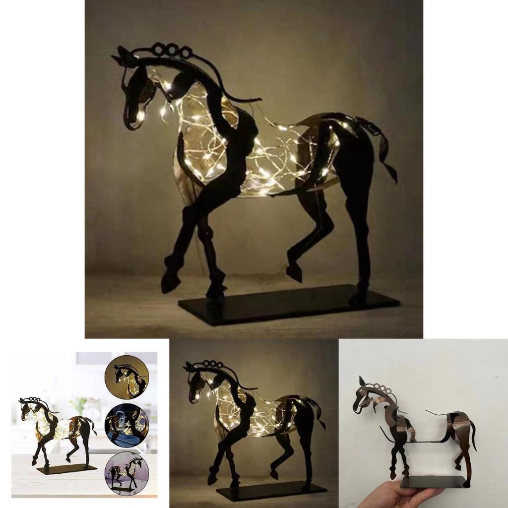 Iron Animal Figurine With Led Light For Living Room Or Office Decor