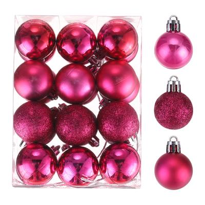 24 Piezas 4cm Adornos de Bolas de Navidad Decoraciones para Árbol de Navidad Bolas para Decoración de Fiesta Boda Vacaciones Decoración de Navidad