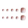 120Pcs French Tip Press On Toenails for Women, Short Square Stick-on Gel Fake Nails, Reusable Removable Glue On False Toe Nails