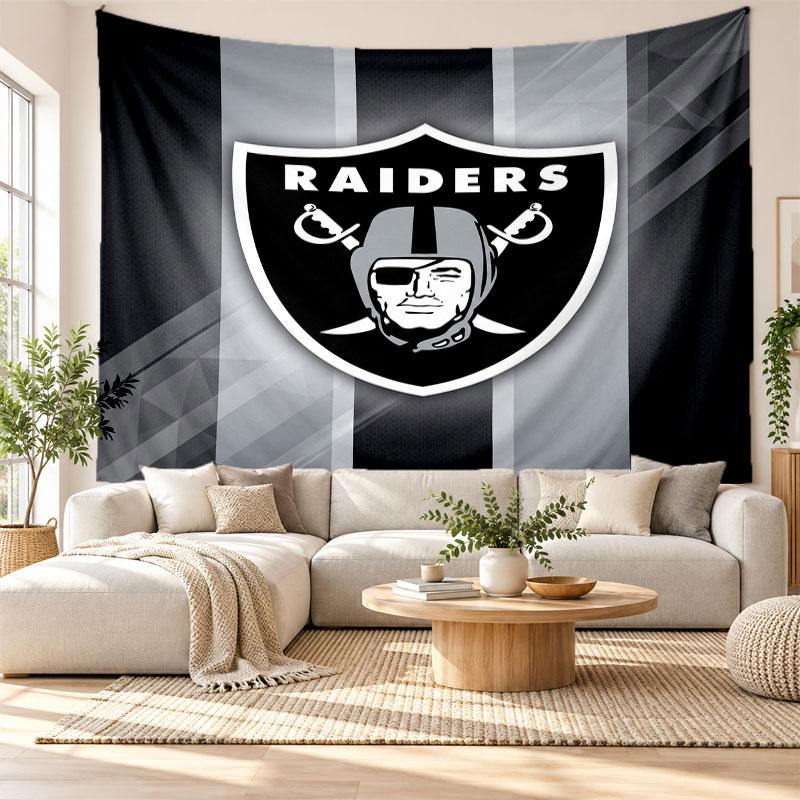 Las Vegas Raiders Wandteppich, Wandbehang aus weichem Stoff, Dekorative Kulisse für Schlafzimmer Heimwandkunst