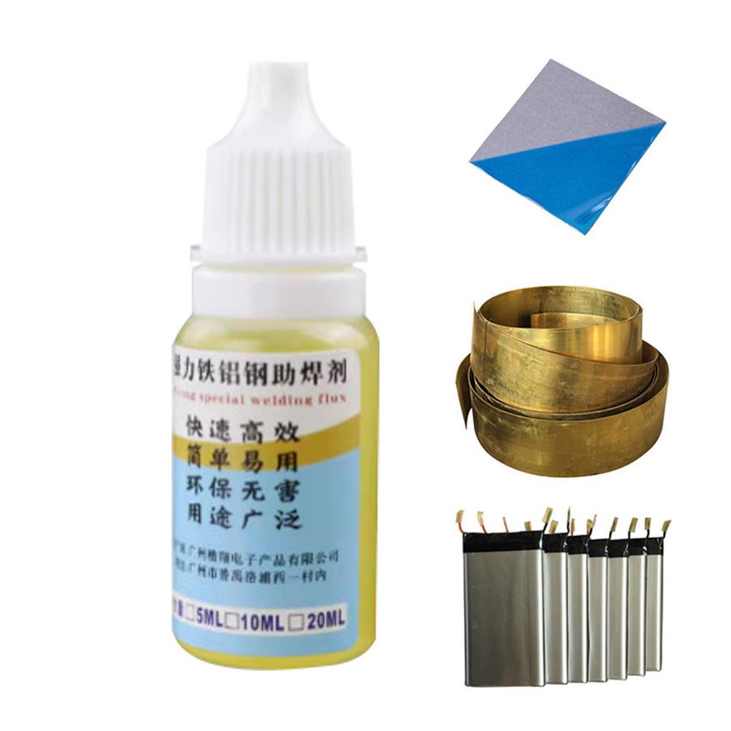 Free Cleaning Aluminum Flux 10ml/0.33oz Copper Soldering Flux Stainless Steel Flux Soldering 18650 Battery Soldering Fluid