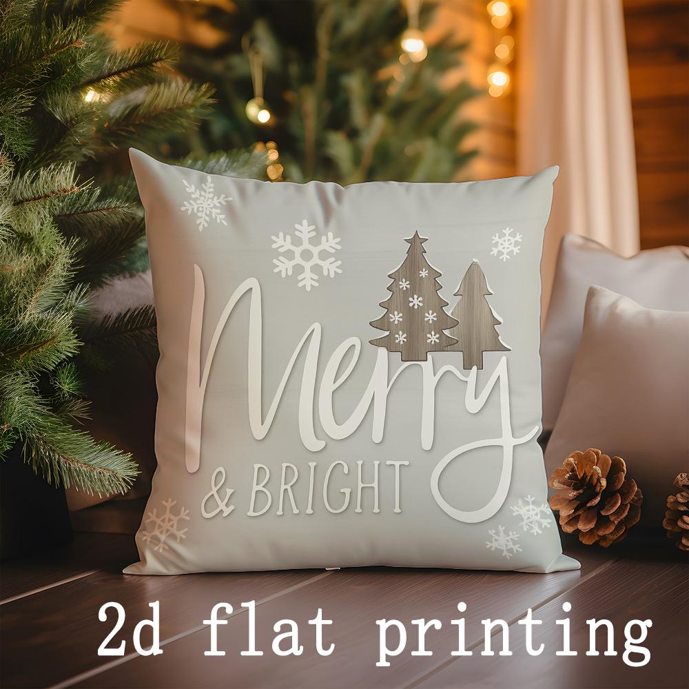 Heimdeko Frohe Weihnachten Dekorative Kissenbezüge Set Muster Kissenbezug Geeignet für Sofa Schlafzimmer Auto Kissenbezug