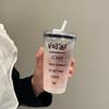1PC Bow Printed Plastic Water Bottle with Straw and Lid Coffee Cup Tumbler Beverage Transparent Cold Drinks Beverage DrinkingCup