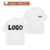 DIY Pattern Custom LOGO 100% Cotton 230G Casual Daily Sports Solid Color Unisex Fashion Loose Round Neck T-shirt S-5XL