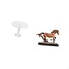 Miniature Dollhouse Round Table Sculpture Figurine Artwork Collectible Art Ornament Horse Statue for