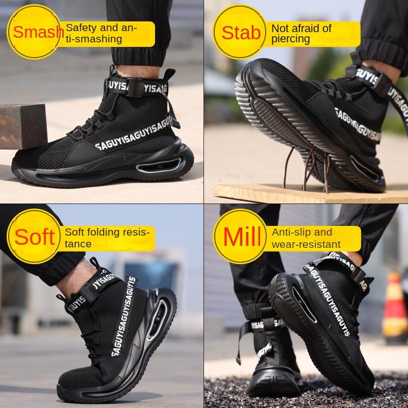 Anti-smashing and Anti-piercing Labor Insurance Shoes for Men, Lightweight, Comfortable and Wear-resistant Work Protective Safety Shoes