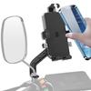 Motorcycle Mirror Phone Mount, Anti-Drop Anti-Vibration Adjustable 360° Rotatable - Black