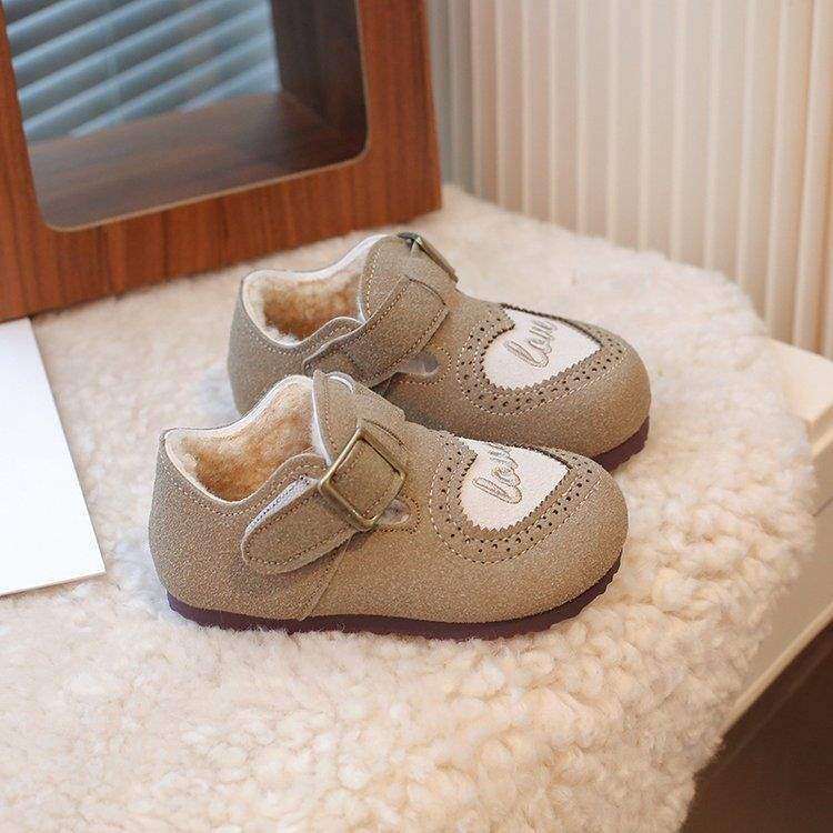 

Осень и зима 2025 года новая студенческая универсальная обувь Birkenstock для детей среднего и малого возраста, дышащая, для девочек, бархатная, на мягкой подошве, обувь Doudou, две хлопковые туфли Size 32: 19.8cm хаки