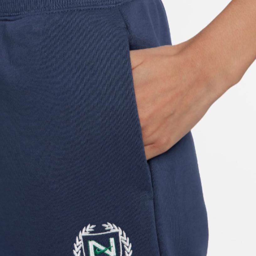 Nike Solid Color High Waist Wide Leg Knitted Sports Pants Women bottoms Navy-Blue FZ4733-410