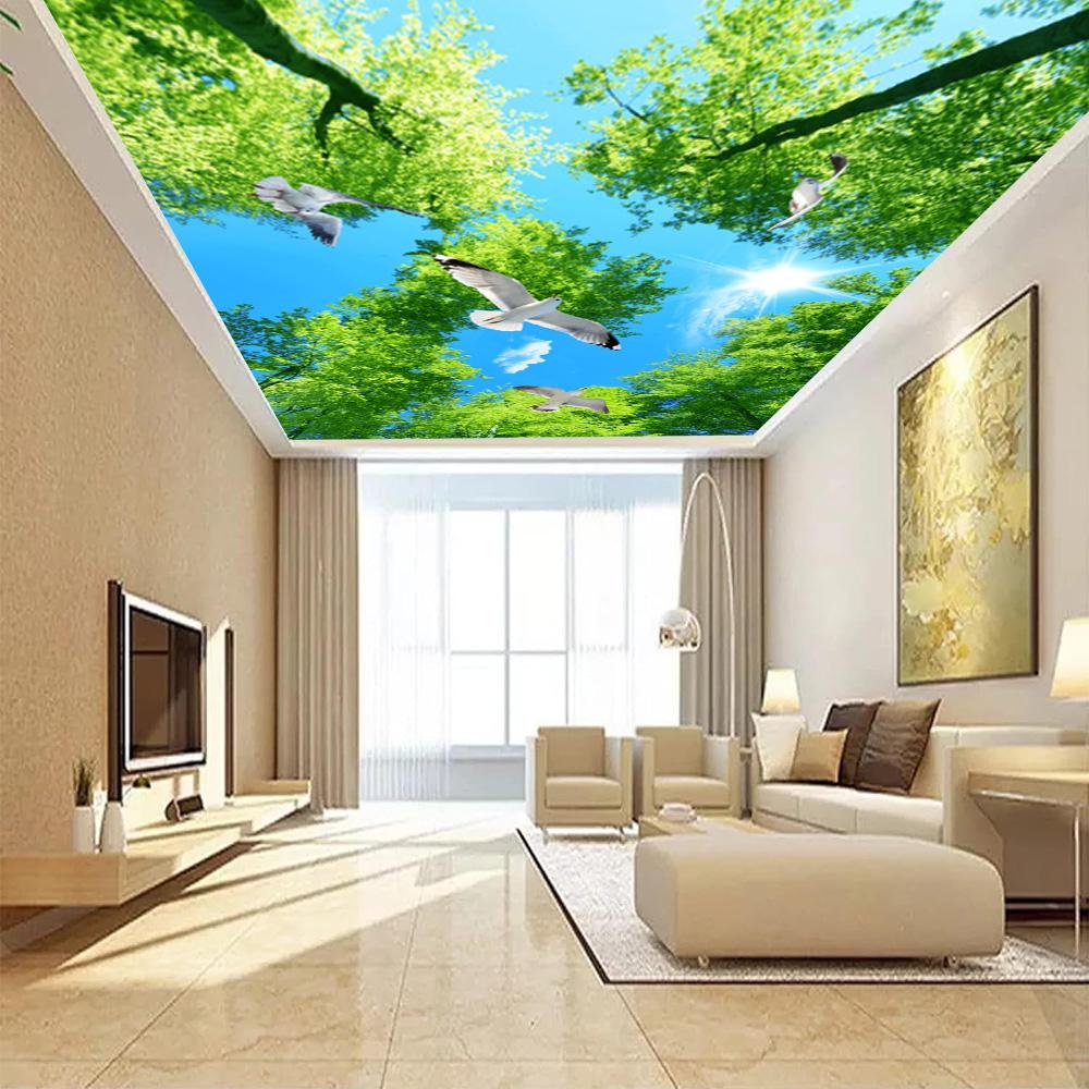 3D-Himmel-Tapete Deckenhimmel-Wandbild Sonnenlicht-Wald-Deckenwandbild