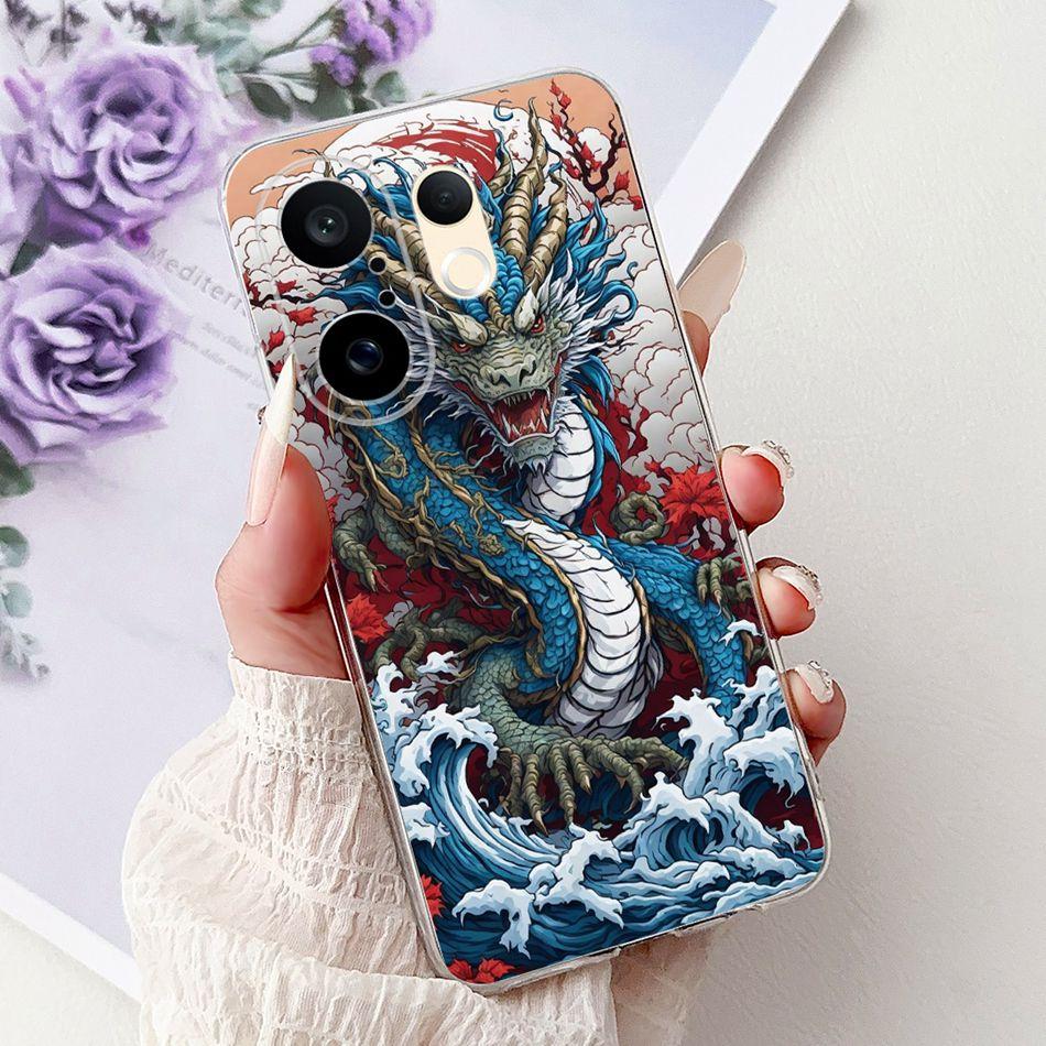 For Vivo S30 Pro Mini V2465A Cool Dragon Tiger Painted Phone Case For Vivo S30Pro Mini 5G Soft Silicone TPU Cases