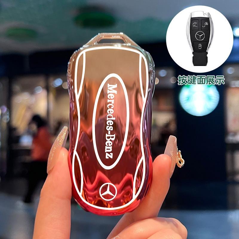 GLC GLB Auto Creatieve Styling Kleurverloop Sleutelhoes Hoes TPU Schaal Voor Mercedes Benz A C E S G GLS CLA Klasse W213 W203 W211 W205 W1