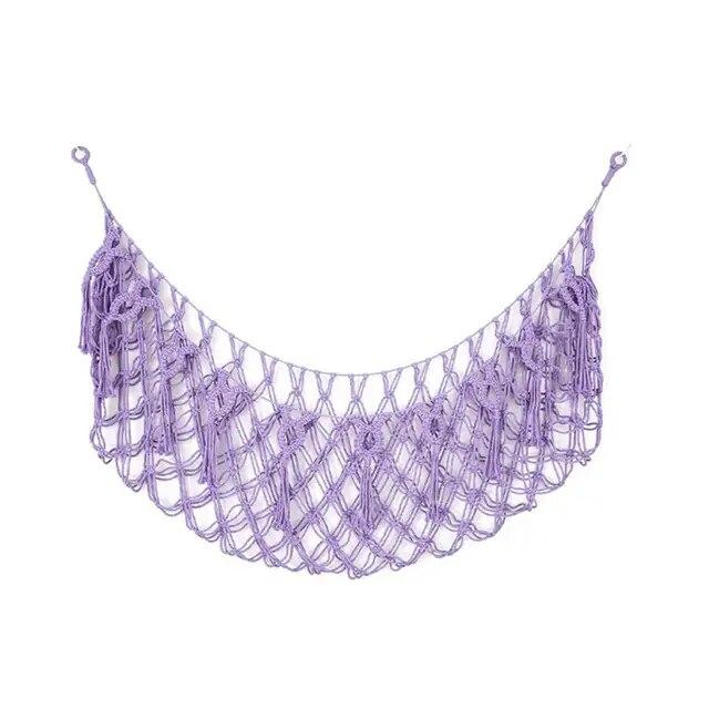 

Плюшевая игрушка, настенная сетка с кисточками, богемная подвесная сетка, хлопковая веревка ручной работы, детский кукольный гамак, органайзер, детская игровая комната