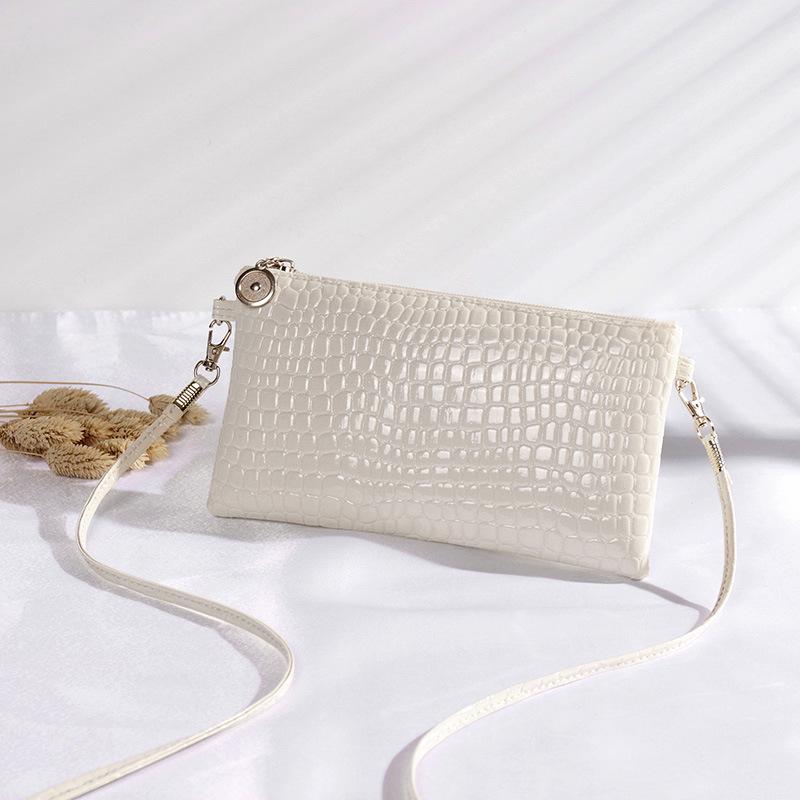 Patent Leather Bag Trendy Shoulder Bag  Women's Japanese and Korean Coin Bag  Crocodile Pattern Crossbody Bag  Mobile Phone Coin Wallet