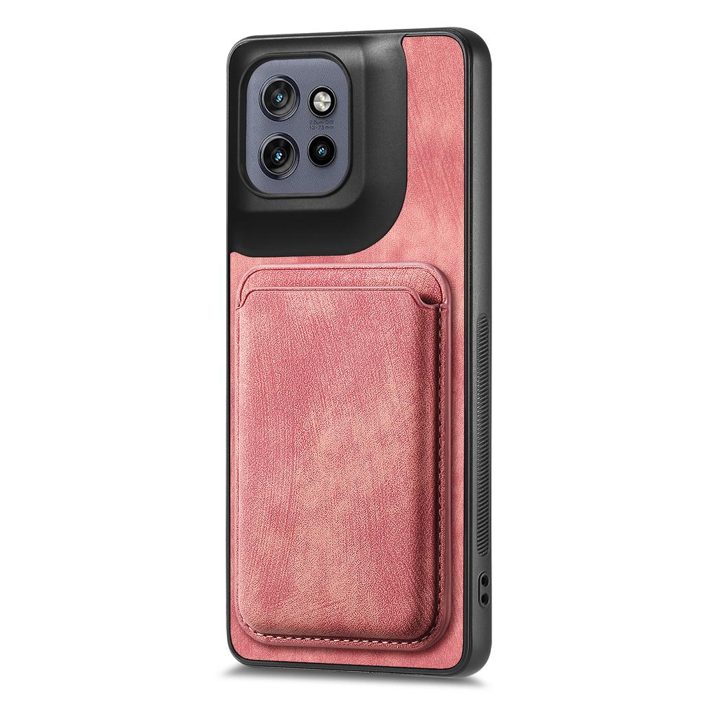 For Motorola Edge 50 Neo 5G Case Compatible with MagSafe Leather Back Cover with Detachable Card Holder